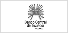 logotipo banco central del ecuador en tono gris y negro